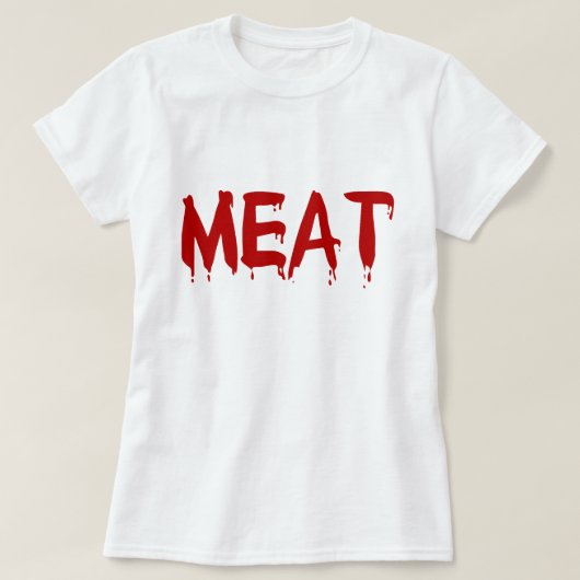 肉肉のI愛肉鶏のビーフのヤギ牛血 Tシャツ (デザイン正面)