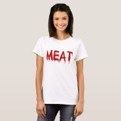 肉肉のI愛肉鶏のビーフのヤギ牛血 Tシャツ (正面フル)