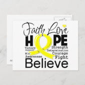 肉腫がんタイポグラフィ信仰ラブホープ ポストカード (正面/裏面)