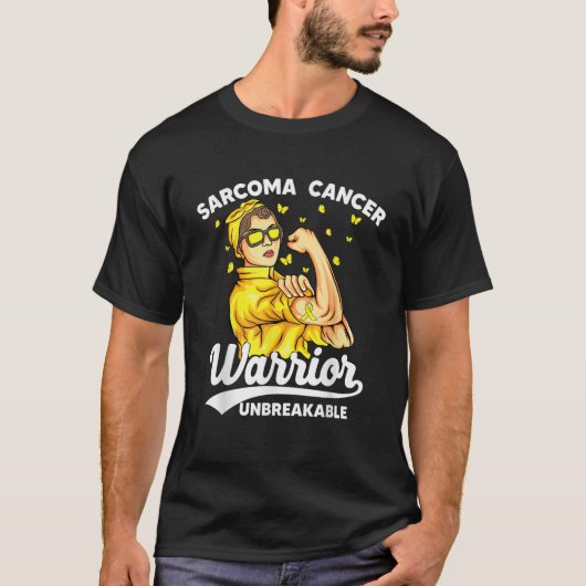 肉腫がん戦士の壊れない肉腫を支持する Tシャツ (正面)