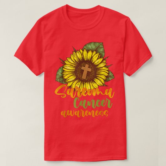 肉腫がん認識度ひまわり信仰クリスチャン Tシャツ (デザイン正面)