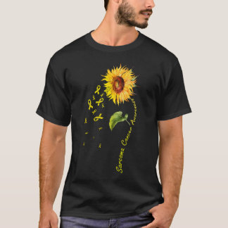 肉腫がん認識度ひまわり Tシャツ