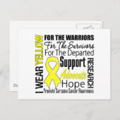 肉腫がんI衣服イエローリボンのトリビュート ポストカード (正面/裏面)