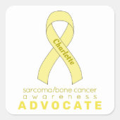 肉腫/骨がん提唱白スクエアステッカー スクエアシール (正面)