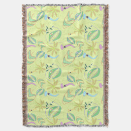 肉食おもしろい植物スケッチ継目パターン スローブランケット