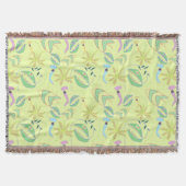 肉食おもしろい植物スケッチ継目パターン スローブランケット (正面)