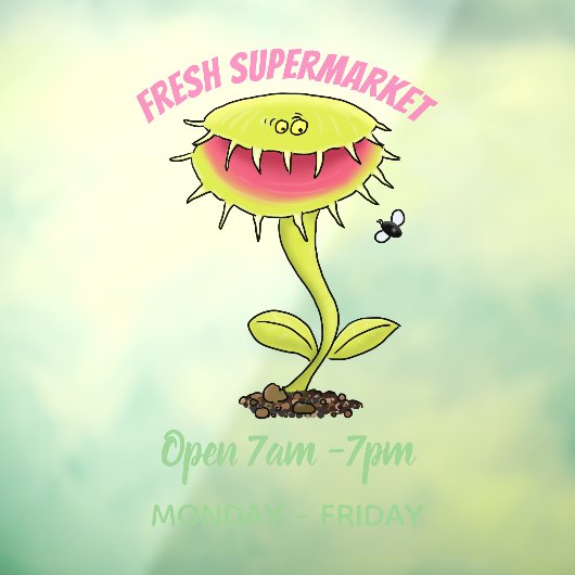 肉食おもしろい金星のハエの捕獲植物漫画 ウィンドウサイン (シート3)