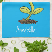 肉食おもしろい金星のハエの捕獲植物漫画 キッチンタオル (折り畳み)