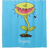 肉食おもしろい金星のハエの捕獲植物漫画 シャワーカーテン (正面)