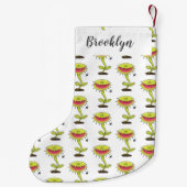 肉食おもしろい金星のハエの捕獲植物漫画 スモールクリスマスストッキング (裏面)