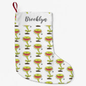 肉食おもしろい金星のハエの捕獲植物漫画 スモールクリスマスストッキング (正面)