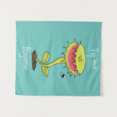 肉食おもしろい金星のハエの捕獲植物漫画 タペストリー (正面(横))