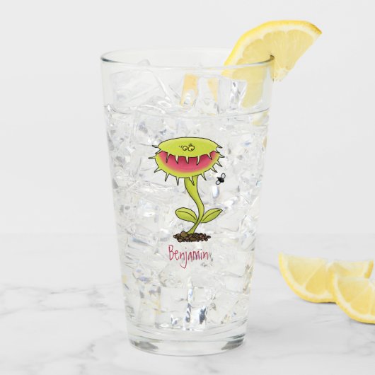 肉食おもしろい金星のハエの捕獲植物漫画 タンブラーグラス (アイス裏面)