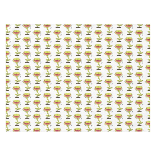 肉食おもしろい金星のハエの捕獲植物漫画 テーブルクロス (正面(横))