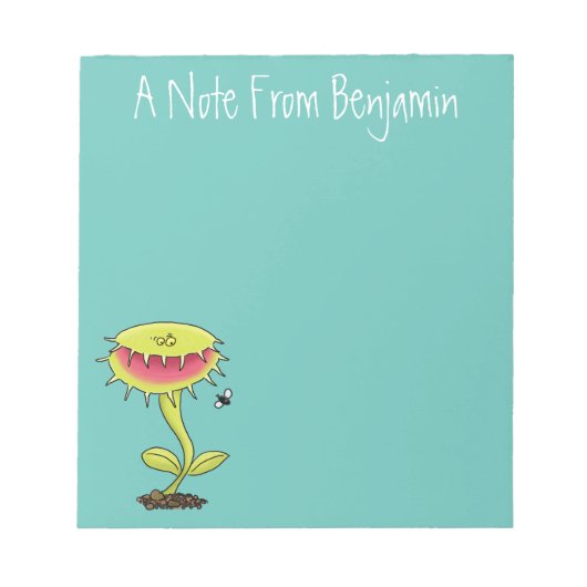 肉食おもしろい金星のハエの捕獲植物漫画 ノートパッド (正面)