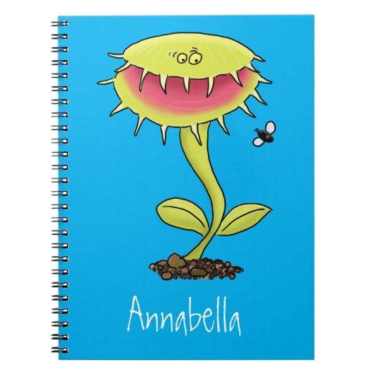 肉食おもしろい金星のハエの捕獲植物漫画 ノートブック (正面)