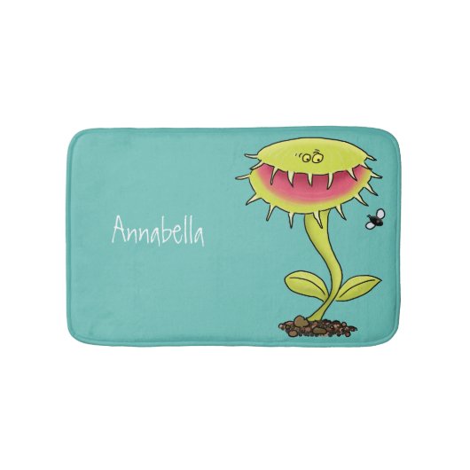 肉食おもしろい金星のハエの捕獲植物漫画 バスマット (正面)