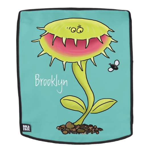 肉食おもしろい金星のハエの捕獲植物漫画 バックパック (取り外し可フェース)