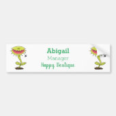 肉食おもしろい金星のハエの捕獲植物漫画 バンパーステッカー (正面)