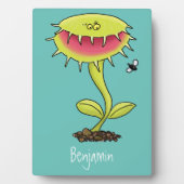 肉食おもしろい金星のハエの捕獲植物漫画 フォトプラーク (正面)