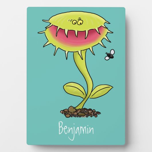 肉食おもしろい金星のハエの捕獲植物漫画 フォトプラーク (正面)