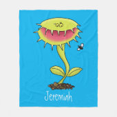 肉食おもしろい金星のハエの捕獲植物漫画 フリースブランケット (正面)