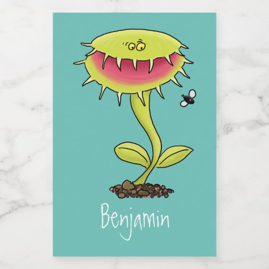 肉食おもしろい金星のハエの捕獲植物漫画 フードラベル (シングルラベル)