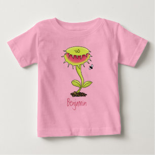 肉食おもしろい金星のハエの捕獲植物漫画 ベビーTシャツ