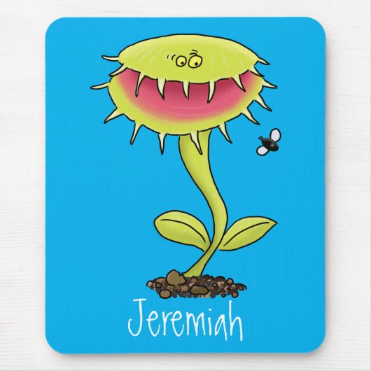 肉食おもしろい金星のハエの捕獲植物漫画 マウスパッド (正面)