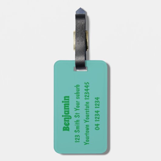 肉食おもしろい金星のハエの捕獲植物漫画 ラゲッジタグ (裏面縦)