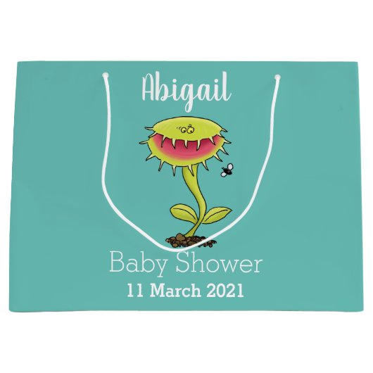 肉食おもしろい金星のハエの捕獲植物漫画 ラージペーパーバッグ (正面)