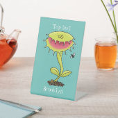 肉食おもしろい金星のハエの捕獲植物漫画 台座サイン (インサイチュ)