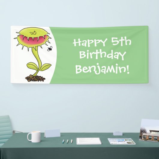 肉食おもしろい金星のハエの捕獲植物漫画 横断幕 (トレードショー)