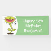 肉食おもしろい金星のハエの捕獲植物漫画 横断幕 (横)