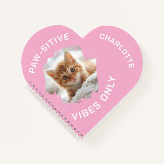 肉食のバイブだけの猫写真ガール ノートブック (正面)