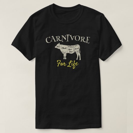 肉食の肉食のための肉食動物 Tシャツ (デザイン正面)