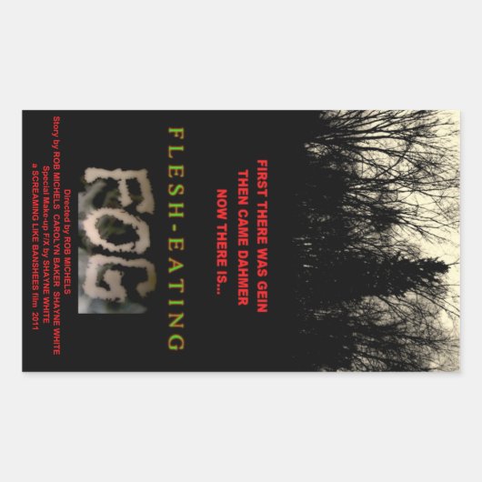 肉食べ物霧のシール 長方形シール (正面)