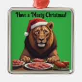 肉食獅子のクリスマスホリデーオーナメント メタルオーナメント (正面)