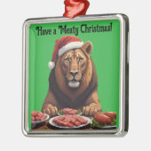 肉食獅子のクリスマスホリデーオーナメント メタルオーナメント (左)