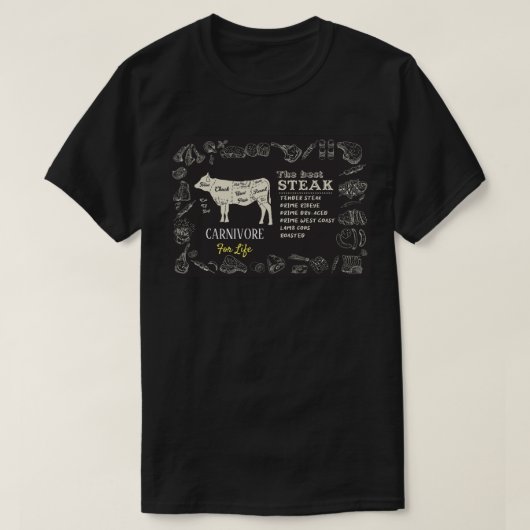 肉食肉食最高の食者の人生のための肉食動物 Tシャツ (デザイン正面)