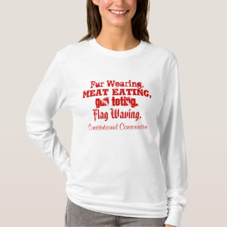、肉食身に着けていること、毛皮の、旗WをToting銃… Tシャツ