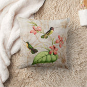 肋骨のハチドリのヴィンテージのグランジな枕 クッション (ブランケット)