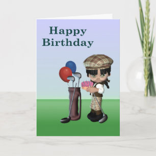 肌の黒いゴルファーカード カード