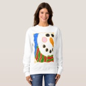 肌寒い雪だるま抽象芸術クリスマスアートへ衣服 スウェットシャツ (正面フル)