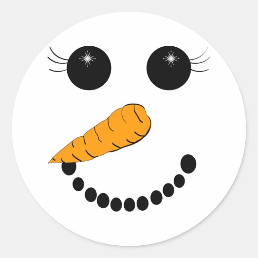 肌寒い顔 ラウンドシール (正面)