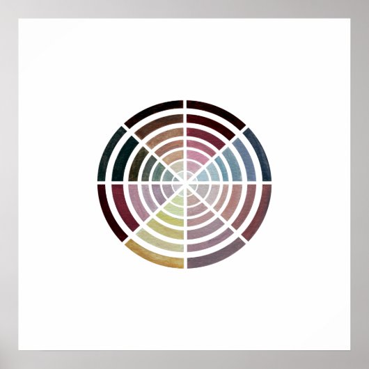 肌色カラーホイールヴィンテージイラストレーション ポスター (正面)