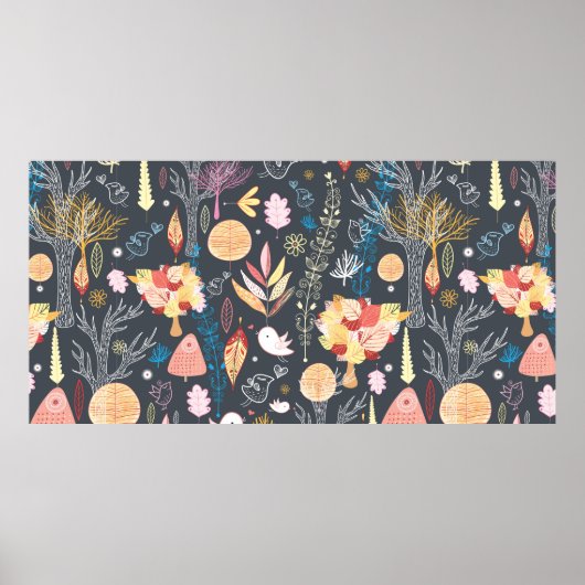 肌触りの秋の森 ポスター (正面)