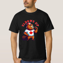 肘を上げてカナダビーバー Tシャツ
