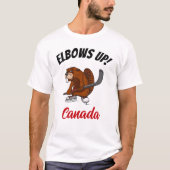 肘を上げろ!カナダビーバー Tシャツ (正面)