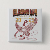 肘を上げろ!カナダリーグカナダゲーゼ 缶バッジ (正面)